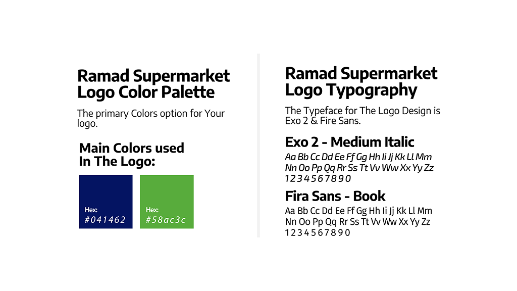 Ramad Supermarket brand fonts and colors