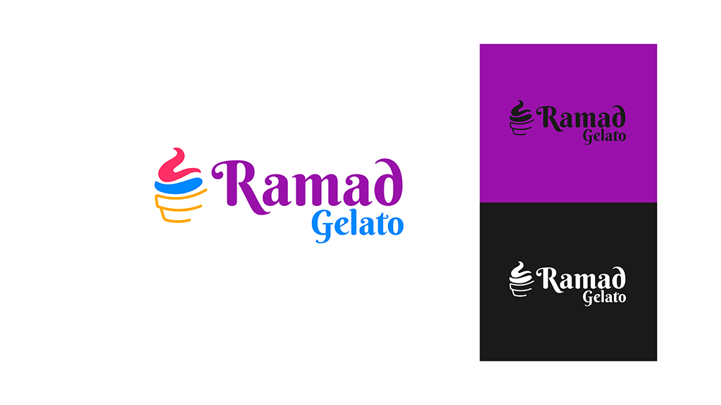 Ramad Gelato logo showcase